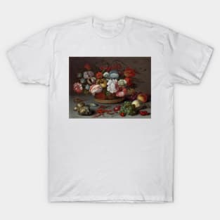 Basket of Flowers - Balthasar van der Ast Floral Painting T-Shirt